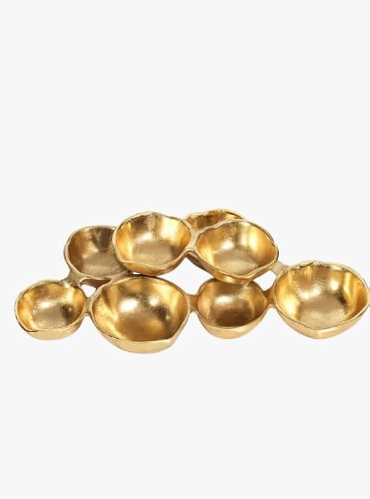 Small Cluster Serving Tray, 8 to 9 Handcrafted Aluminum Serving Bowls, Food Safe Appetizer and Di... | Amazon (US)