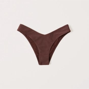 Ribbed High-Leg Cheeky Bikini Bottoms | Abercrombie & Fitch (US)