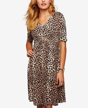 A Pea In The Pod Maternity Leopard-Print Dress | Macys (US)