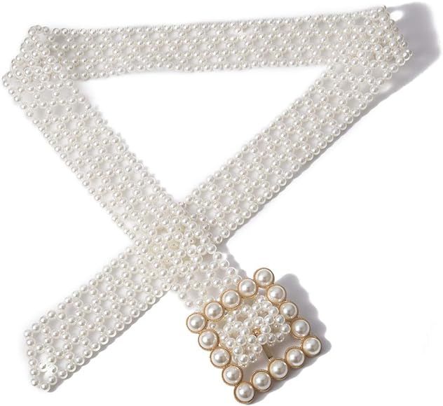 Wild Sweet Cold Wind Body Chain Female Temperament Imitation Pearl Geometric Creative Belt | Amazon (US)