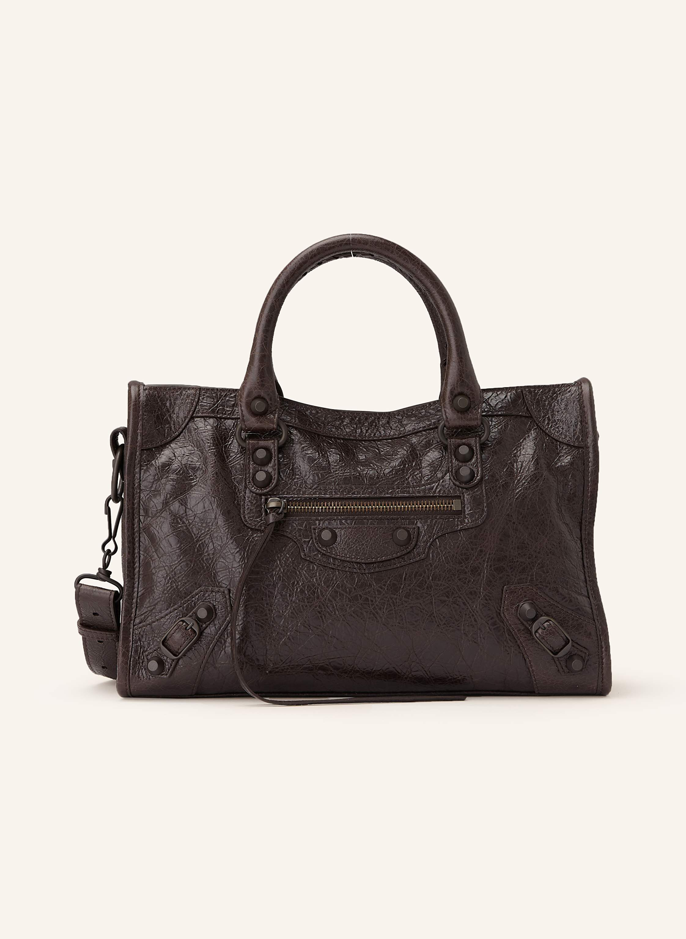 BALENCIAGA Handtasche LE CITY BAG SMALL mit Nieten in dunkelbraun | Breuninger (DACH)