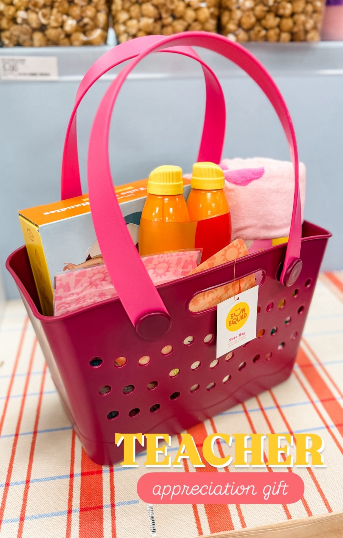 Teacher Appreciation Week is coming up (May 4-8!) and I love this “summer fun” gift idea ☀️

Fill a cute tote with a few things they’ll actually use like a water bottle, beach towel, SPF, skincare, and snacks. Tie it together with a simple printed tag. It feels personal and put together but is still super easy to throw together. Linking everything I used plus similar finds!

Tag idea: Thanks for all you’ve done this year— Wishing you sunshine and summer cheer ☀️

#LTKSeasonal #LTKKids #LTKmomlife