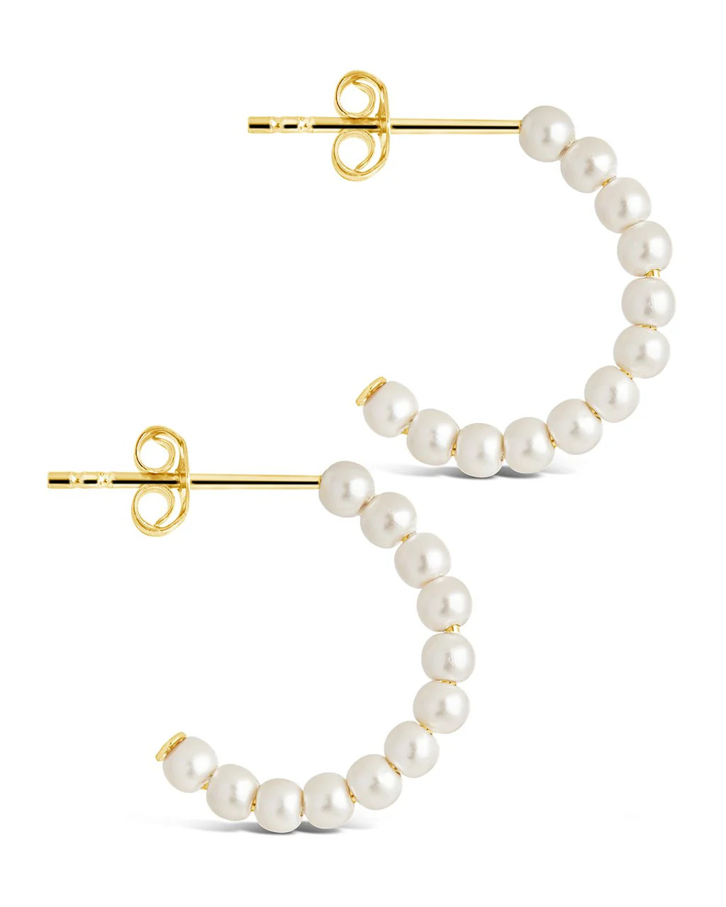 Sterling Silver 0.75" Pearl Hoop Earrings | Sterling Forever