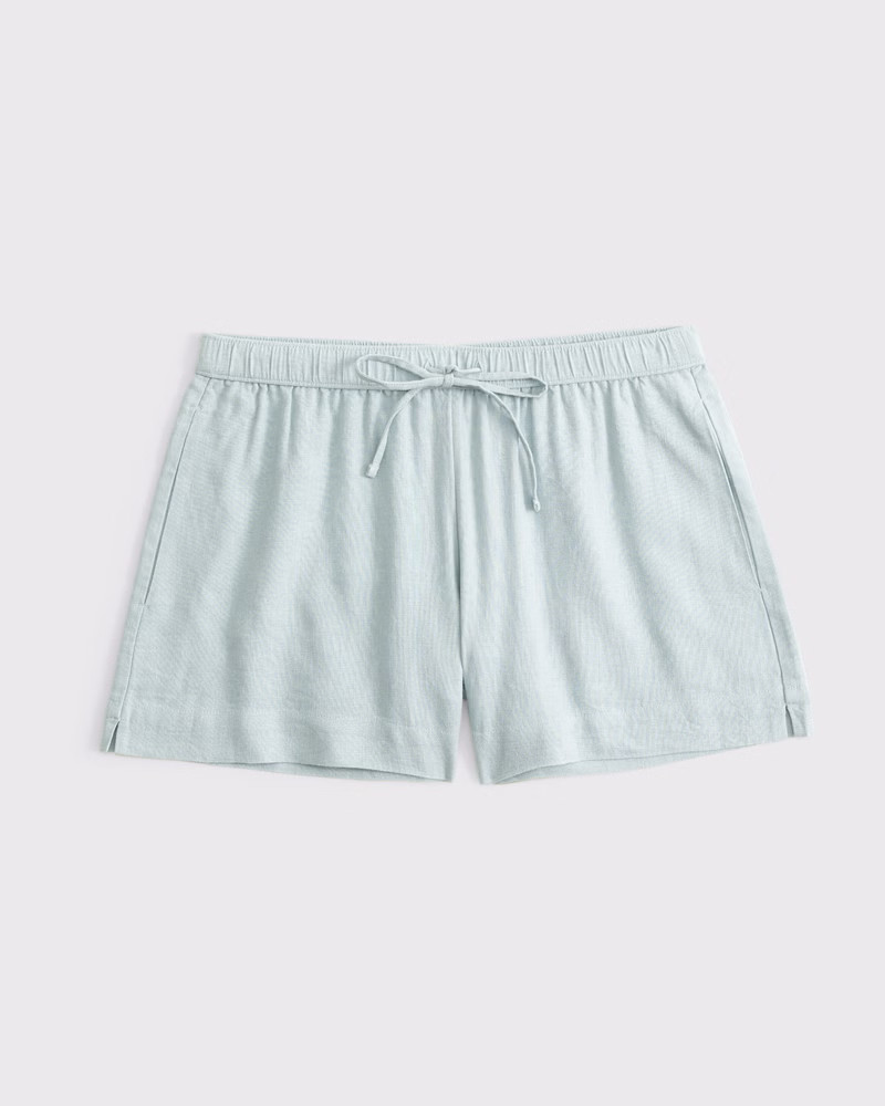 Mid Rise Linen-Blend Pull-On Short | Abercrombie & Fitch (US)