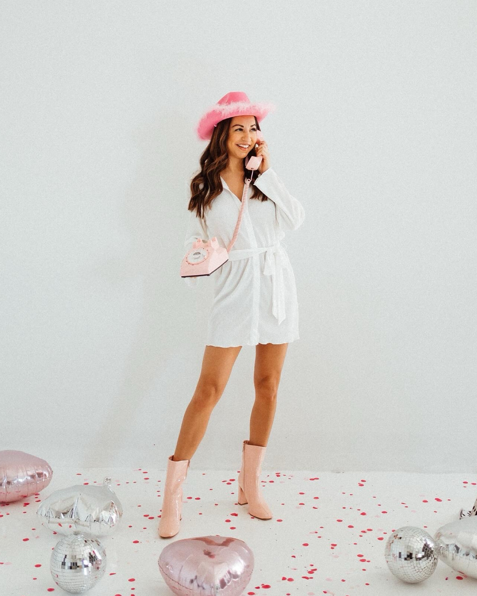 Dress comes in many colors and so do the boots! I’m wearing a size small in the dress. You would have to wear nude underwear and bra with the white dress! 

#LTKstyletip #LTKshoecrush #LTKfindsunder50