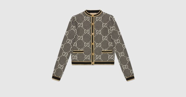 GG wool blend jacquard cardigan | Gucci (US)