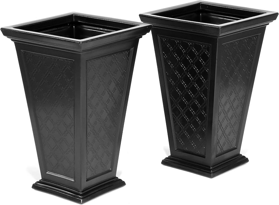 FCMP Outdoor Casablanca Self-Watering Planter (2-Pack) \u2013 Set of 2 Large Planters for Porch, ... | Amazon (US)