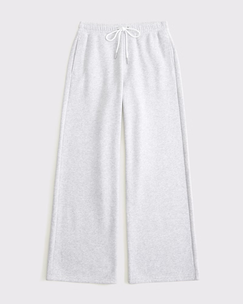 Abercrombie & Fitch Women's High Rise Wide Leg Sunday Sweatpant in Light Gray - Size M | Abercrombie & Fitch (US)