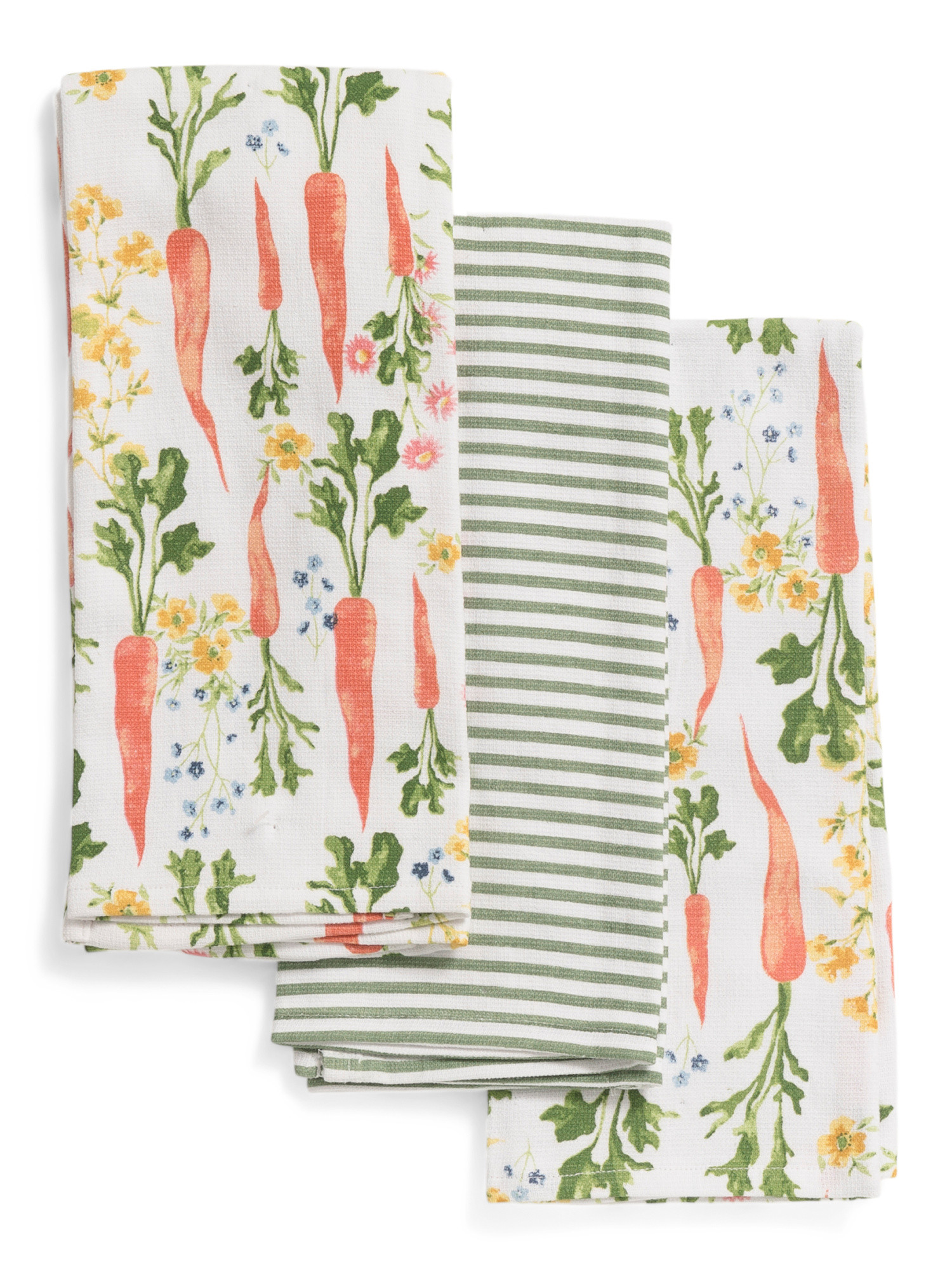 Set Of 3 Carrot Kitchen Towels | TJ Maxx