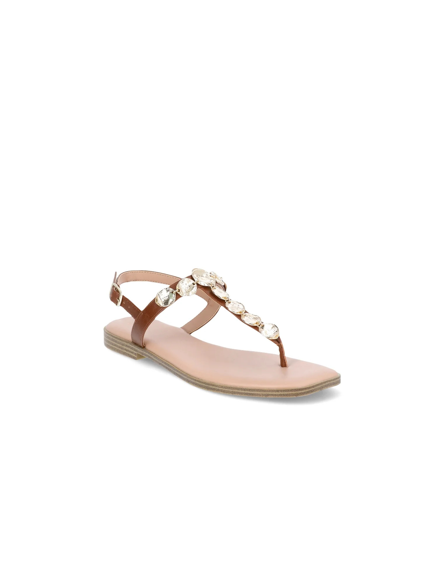 Time and Tru Women's Coin Embellished Thong Sandals | Walmart (US)