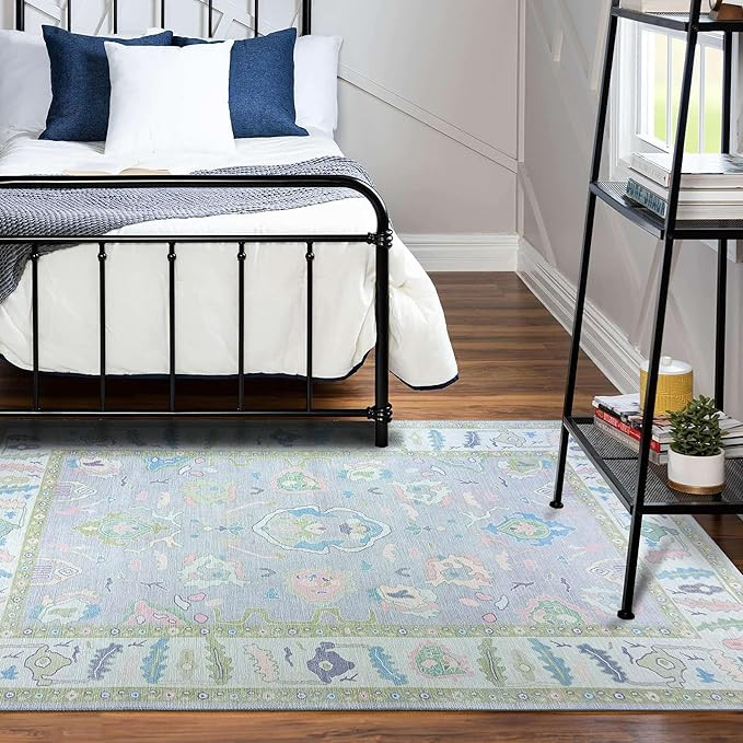 Modern Oushak Rug, Vintage Turkish Lavender Oriental Antique Inspired Washable Area Rugs, Luxury ... | Amazon (US)