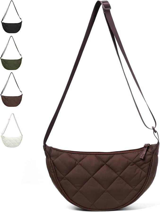 Crescent Bag Women Crossbody, Nylon Crescent Bag for Women, Half Moon Womens Crossbody Bags with ... | Amazon (UK)