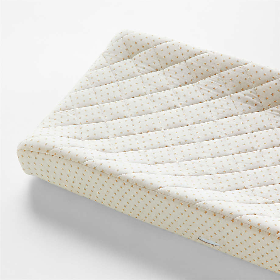 Pink Star Organic Cotton Heathered Jersey Baby Changing Pad Cover + Reviews | Crate & Kids | Crate & Barrel