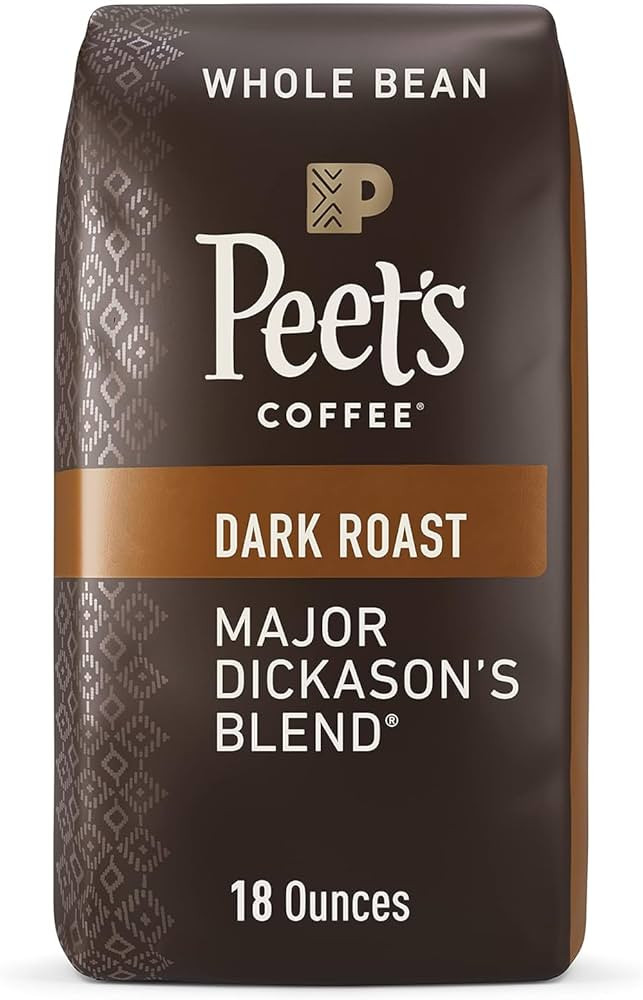 Peet's Coffee, Dark Roast Whole Bean Coffee - Major Dickason's Blend 18 Ounce Bag | Amazon (US)