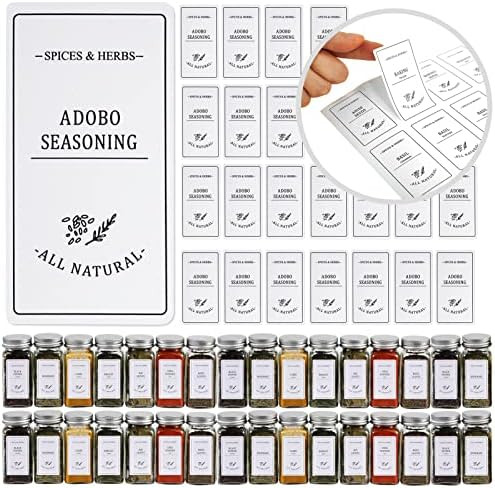 400 Whitw Printed Spice Jar Labels  | Amazon (US)