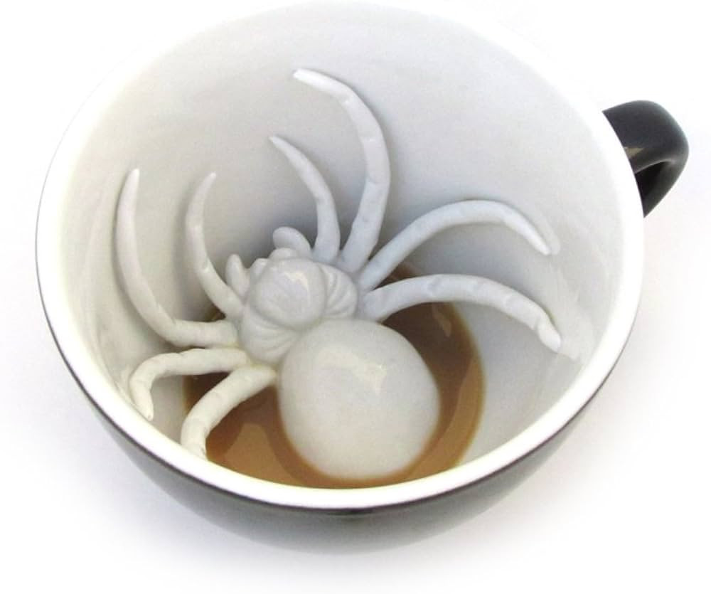 Creature Cups Spider Ceramic Cup (11 Ounce, Black Exterior) - Creepy Cups - Hidden Animal Inside ... | Amazon (US)