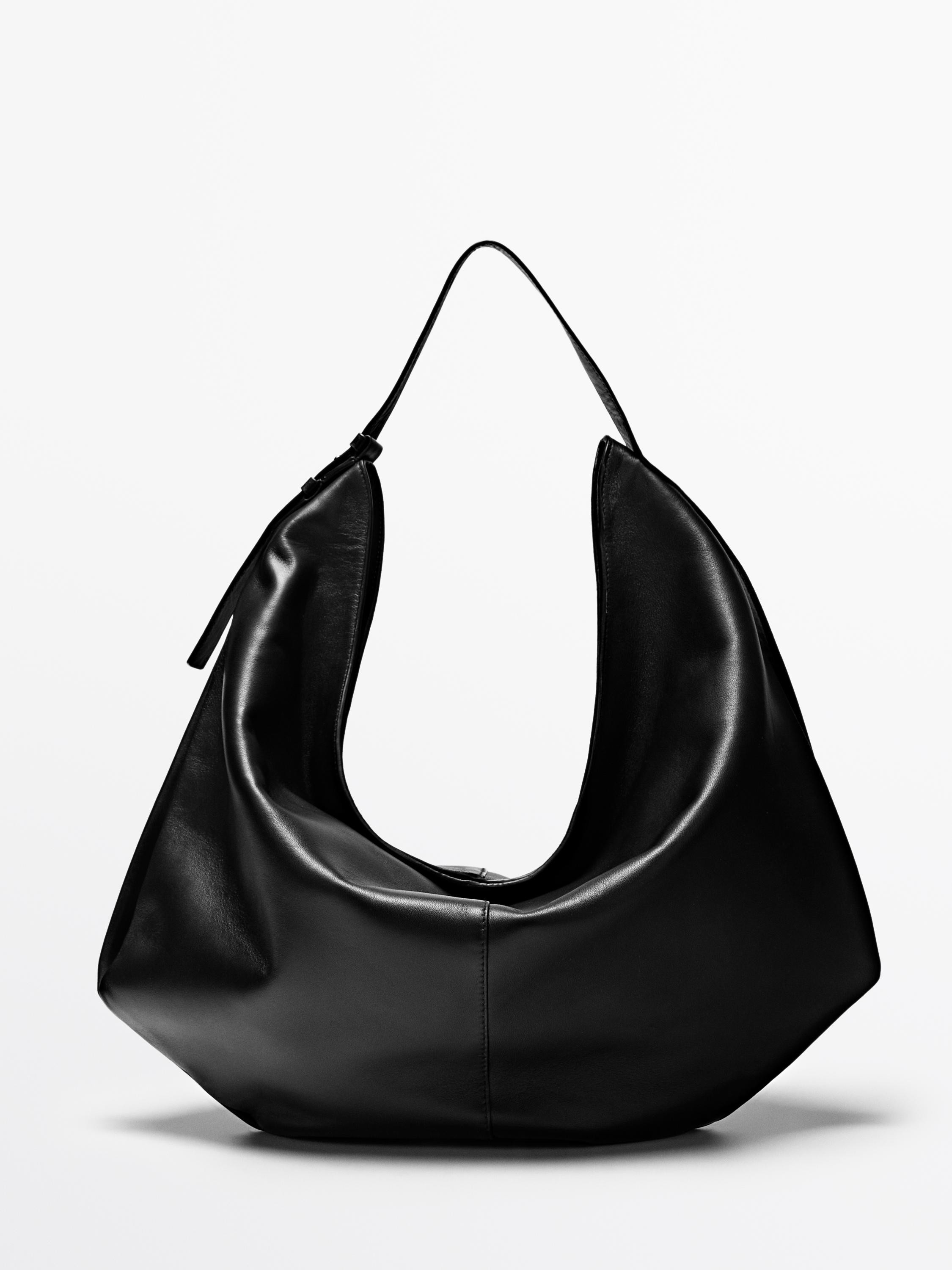 Medium nappa leather bag | Massimo Dutti UK