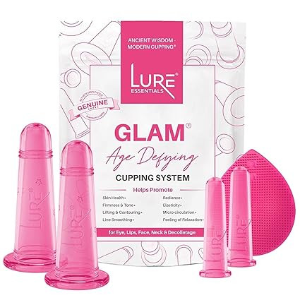 Glam Facial Face Cupping Set - Cupping Therapy Sets Massage Kit with Silicone Cleansing Brush for... | Amazon (US)