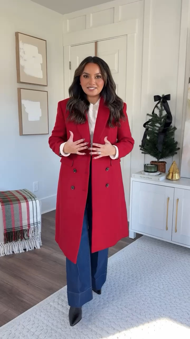 Red coat size 0 petite TTS 
White cable knit sweater size XS TTS 
Wide leg denim pants size 26 petite TTS 
Black booties 5.5 TTS 

Fall outfits 
Fall Workwear
Winter Workwear 
Fall style 
Winter Fashion 
Holiday style 

Honey Sweet Petite 
Honeysweetpetite 

#LTKHoliday #LTKStyleTip #LTKSeasonal