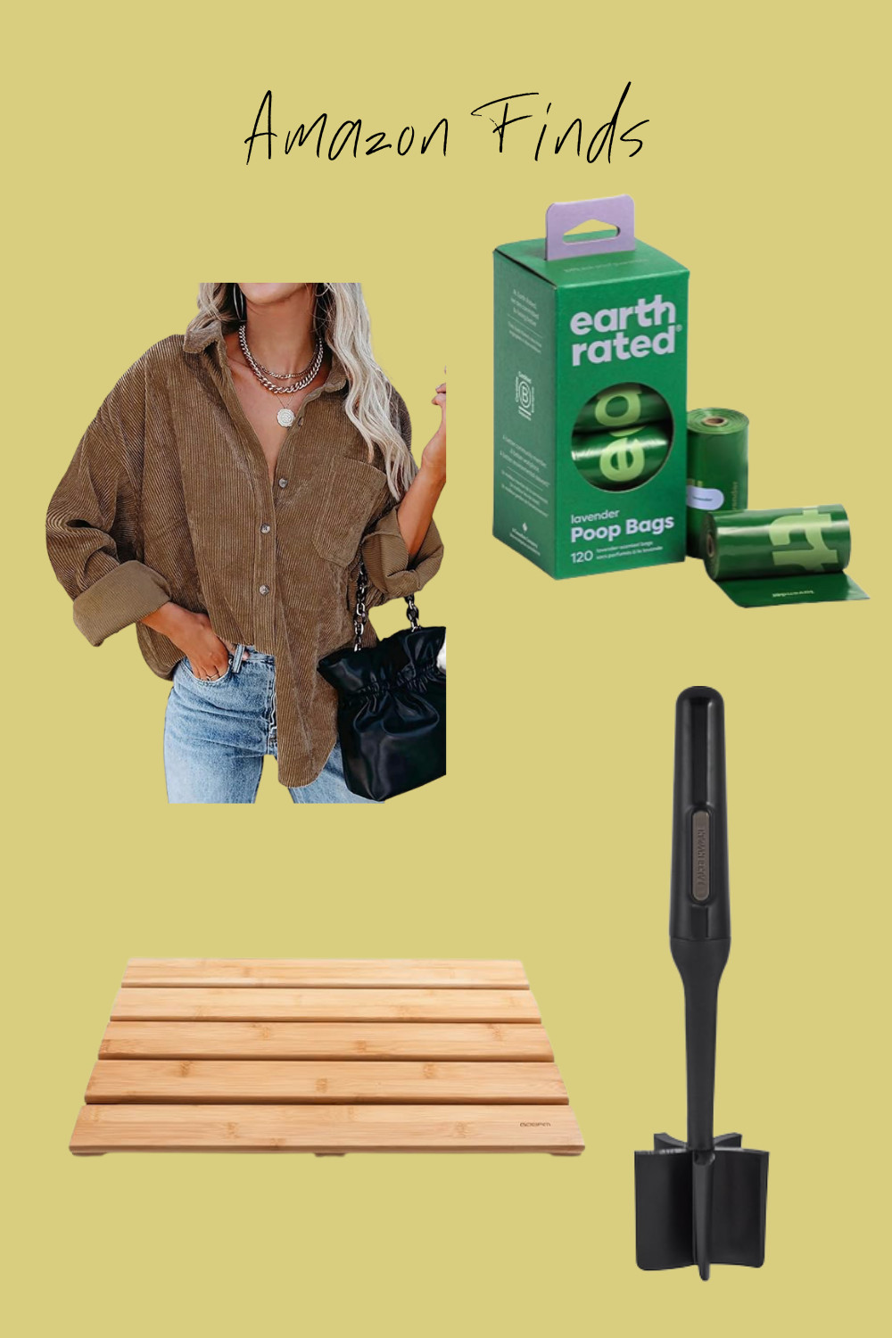 Random Amazon finds that I purchased during Prime Day!

Women's Corduroy Shacket for Fall
Eco-friendly dog poop bags
Meat masher
Bamboo bathroom mat 

 #LTKHome #LTKStyleTip #LTKPets