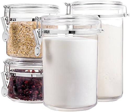 Bellemain 4 Piece Airtight Acrylic Canister Set, Food Storage Container | Amazon (US)
