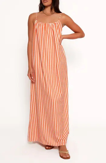 Petal & Pup Lumina Stripe Maxi Dress in Orange Pink Stripe at Nordstrom Rack, Size Large | Nordstrom Rack