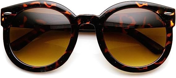 zeroUV - Round Retro Oversized Sunglasses for Women with Colored Mirror and Neutral Lens 53mm | Amazon (US)