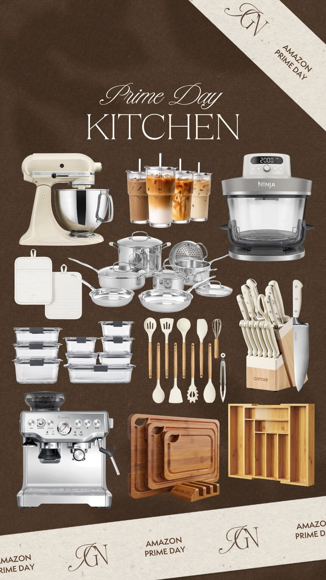 Putting these kitchen upgrades on my Prime Day wishlist. ☕️ From a Breville espresso machine and KitchenAid mixer to stainless steel cookware and glass food storage, these picks make everyday routines feel a little more elevated. 

#amazonprimeday #kitchenessentials #kitchenupgrades #breville #kitchenaid #ninjakitchen #stainlesssteelcookware #glassfoodstorage #kitchenorganization #coffeebar 

 #LTKHome #LTKSaleAlert