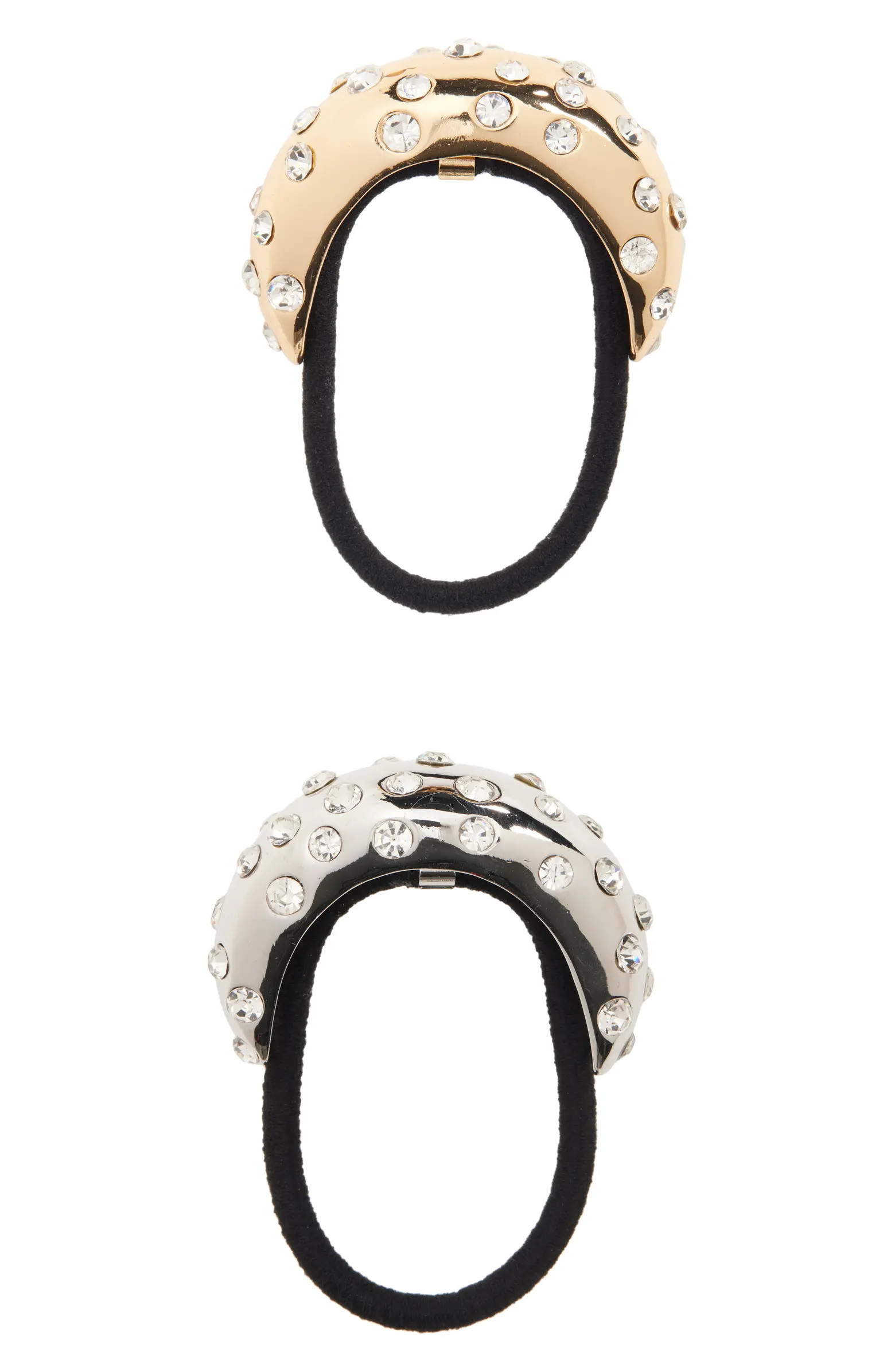 Assorted 2-Pack Crystal Embellished Ponytail Cuffs | Nordstrom