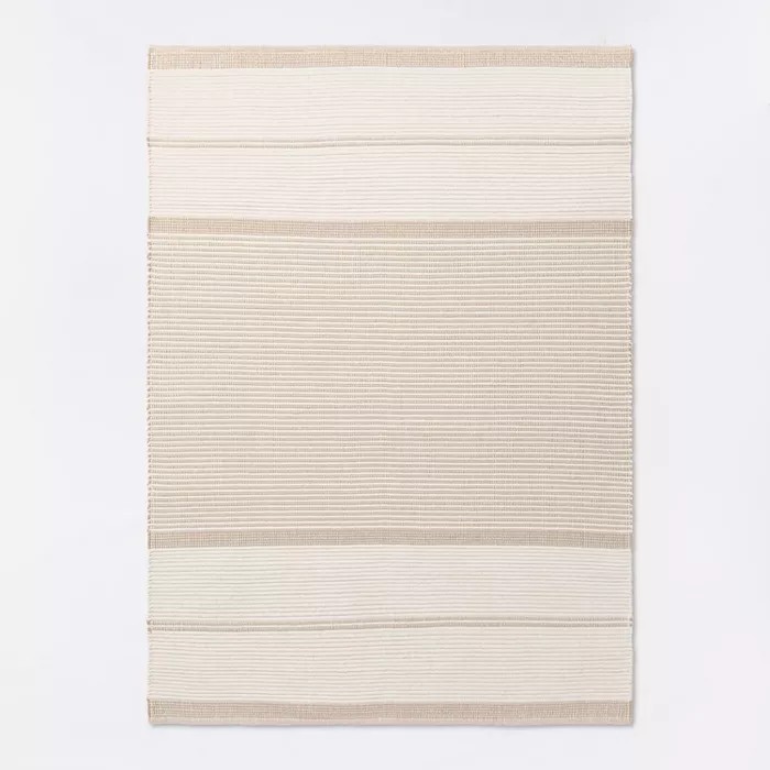 5'x7' Marina Striped Wool/Cotton Area Rug Cream - Threshold™ designed with Studio McGee | Target