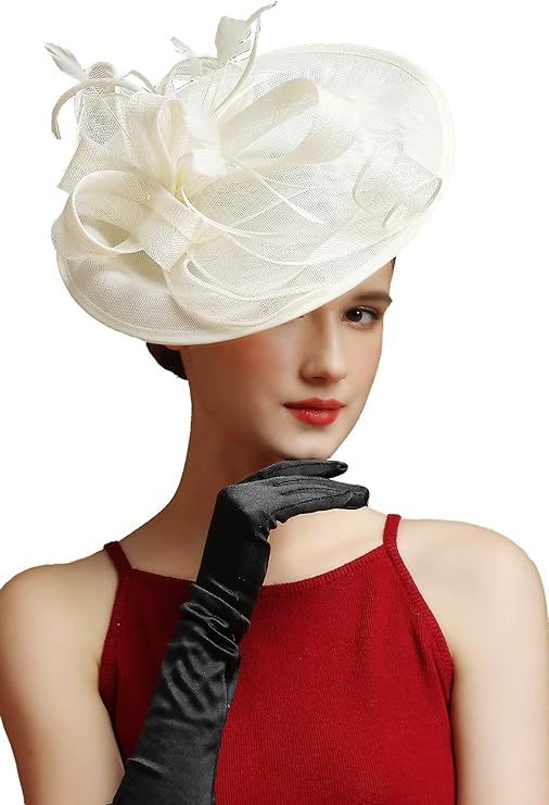 Comott Fascinator Feather Tea Party Pillbox Derby Hat Cocktail Wedding Bridal Fascinators Headban... | Amazon (US)