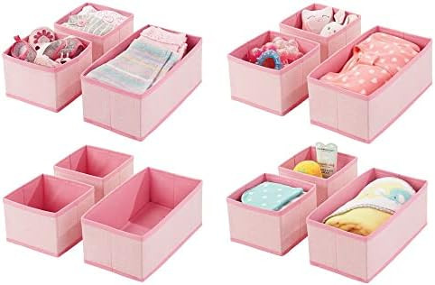 mDesign Fabric Drawer Divider Organizer Bins, Nursery/Bedroom Dresser, Closet, Shelf, Playroom Or... | Amazon (US)