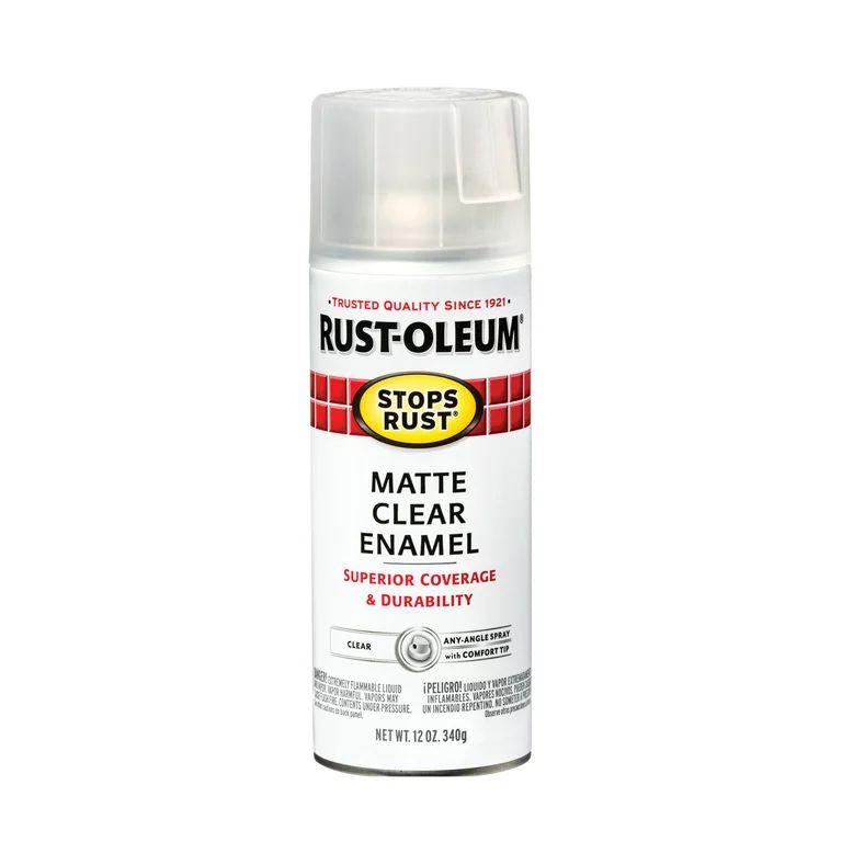 Clear, Rust-Oleum Stops Rust Matte Protective Enamel Spray Paint, 12 oz | Walmart (US)