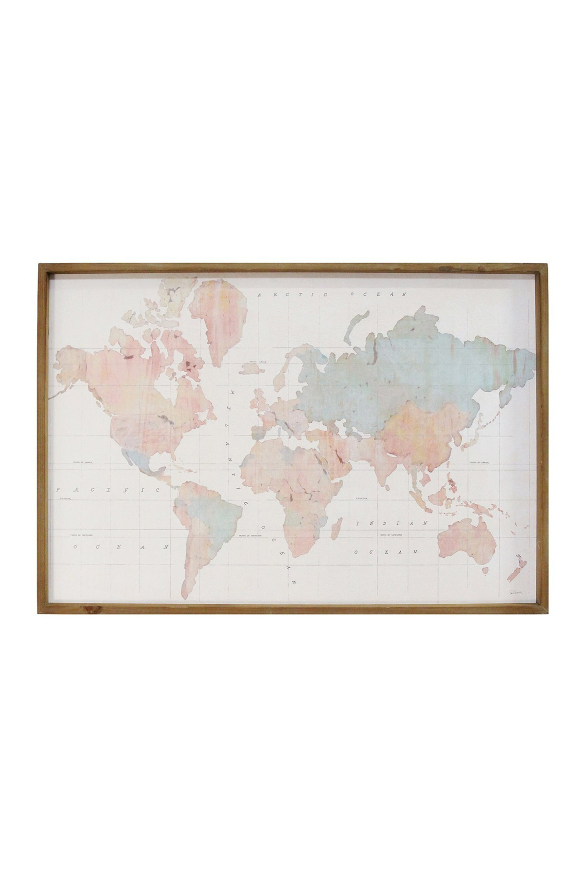 Watercolor World Map Print Wall Art | Nordstrom Rack