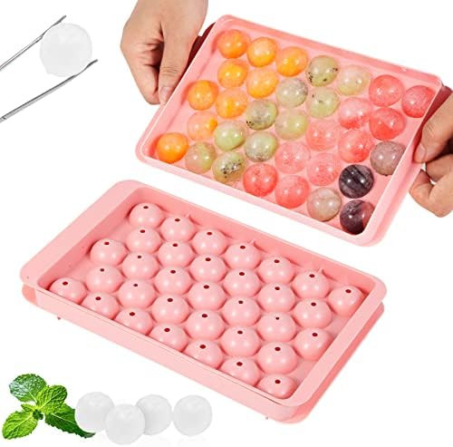Ice Cube Trays For Freezer, Ice Ball Maker Mold Mini circle Round Ice Cube Mold with Lid Making 6... | Amazon (US)