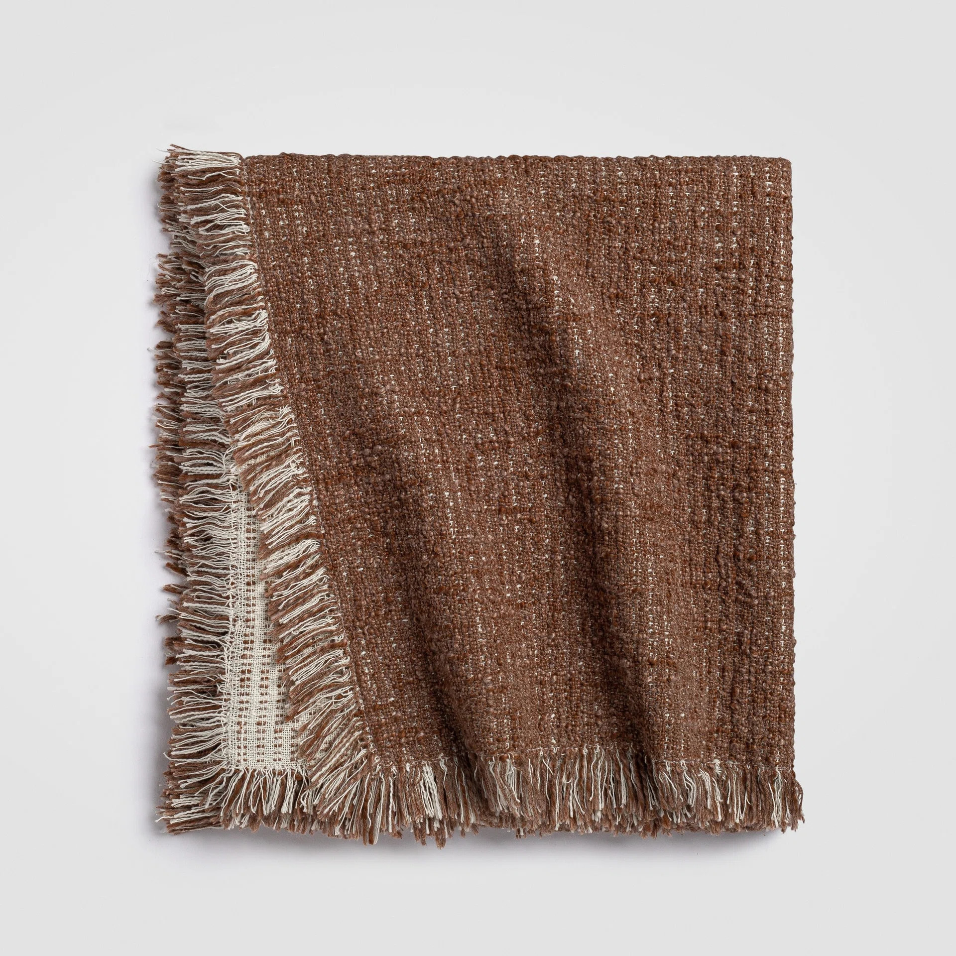 Reversible Chestnut Harmony Throw, Brown Throw Blanket For Couch or Bed, Soft Throw Blanket | Wayfair North America