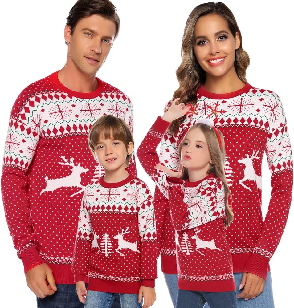 Liwitar Matching Couple Christmas Sweater Ugly Funny Xmas Jumper Reindeer Long Sleeve Holiday Top... | Amazon (US)