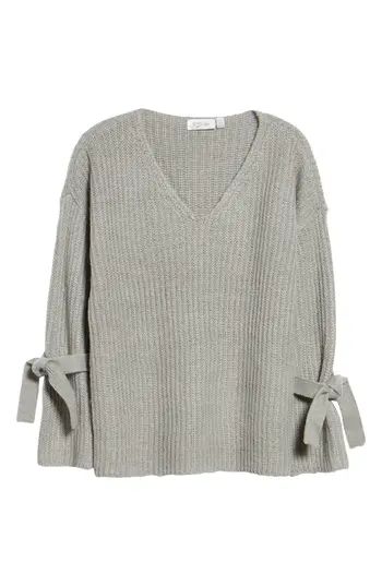 Women's Rdi Tie Sleeve Sweater, Size X-Small - Grey | Nordstrom