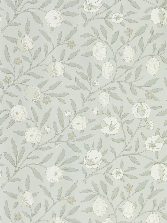 Morris & Co Pure Fruit Grey Blue Wallpaper | DecoratorsBest