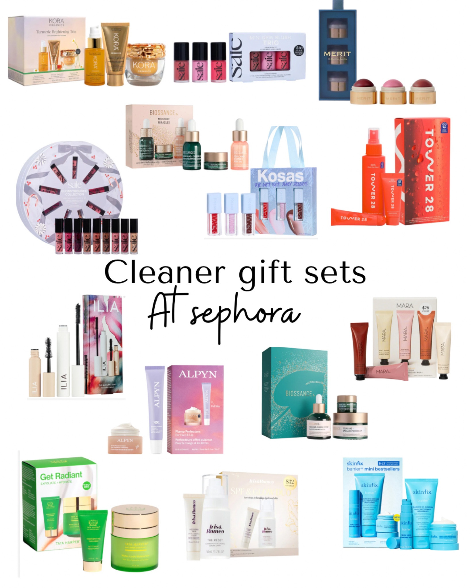 Sephora gift sets with cleaner ingredients 