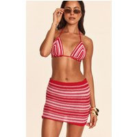 Pink Crochet Contrast Mini Beach Skirt | PrettyLittleThing US