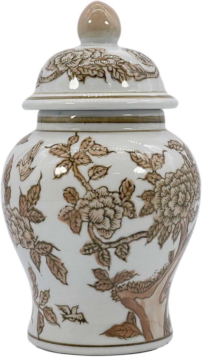 Galt International 8" Home Decor Ceramic Ginger Jar with Lid - Tea Storage, Decorative Centerpiec... | Amazon (US)