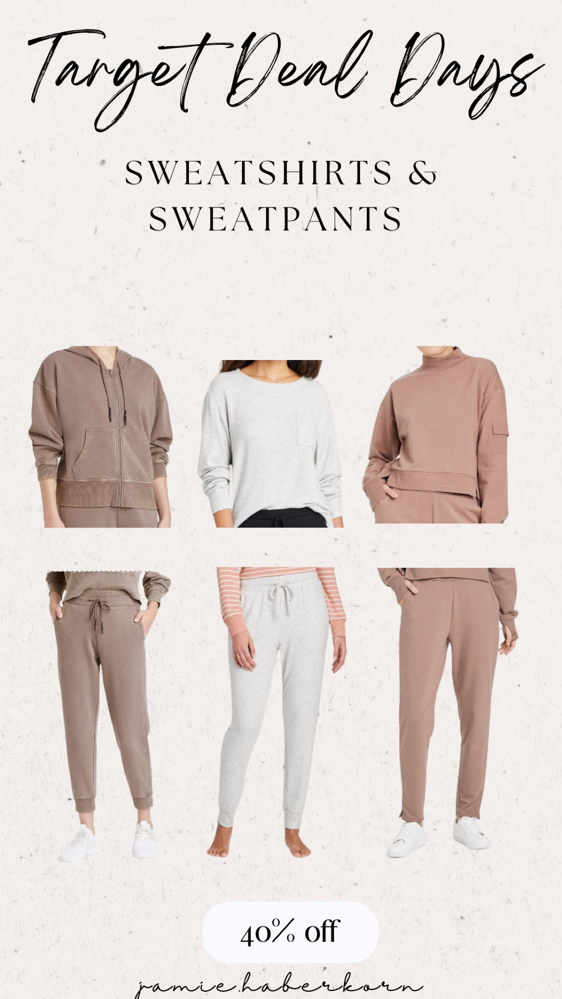 Target Deal Days - sweatshirts & sweatpants 40% 

#targetstyle #targetdealdays #sale #athleisure #under20 

#LTKfit #LTKstyletip #LTKsalealert