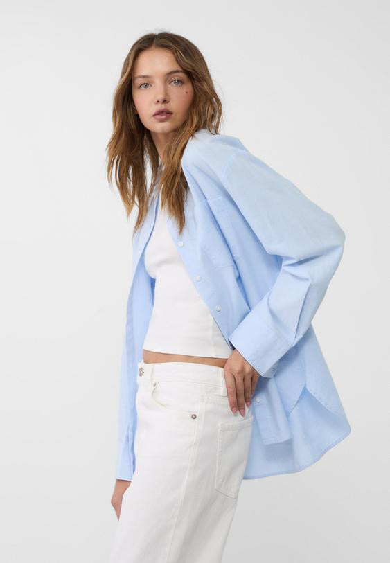 Oversize-Popelinhemd - Hemden & Blusen für Damen | Stradivarius Deutschland | Stradivarius DE