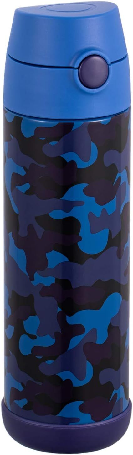 Snug Kids Water Bottle - insulated stainless steel thermos with straw (Girls/Boys) - Camo, 17oz | Amazon (US)