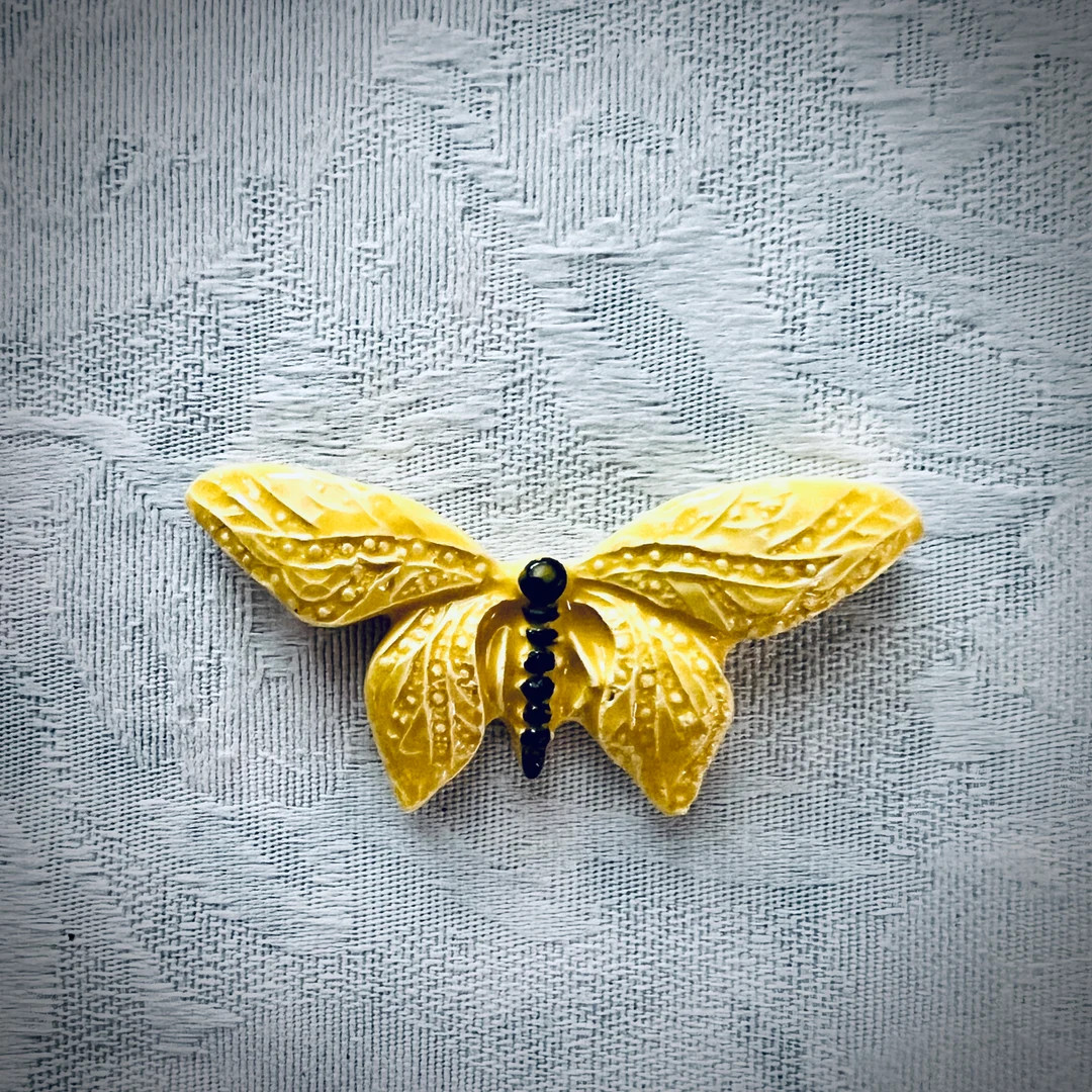 Yellow Ceramic Butterfly, Hand Painted Art Tile, Mosaic Supply | Etsy (US)