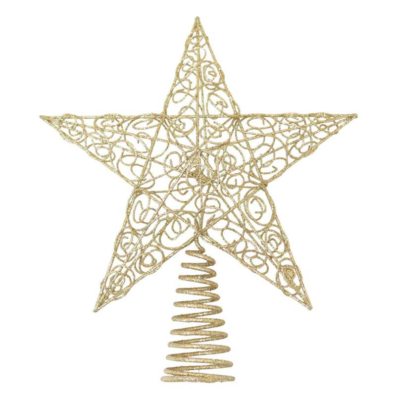 Gold Glittered Star Tree Topper, 11.5" | At Home