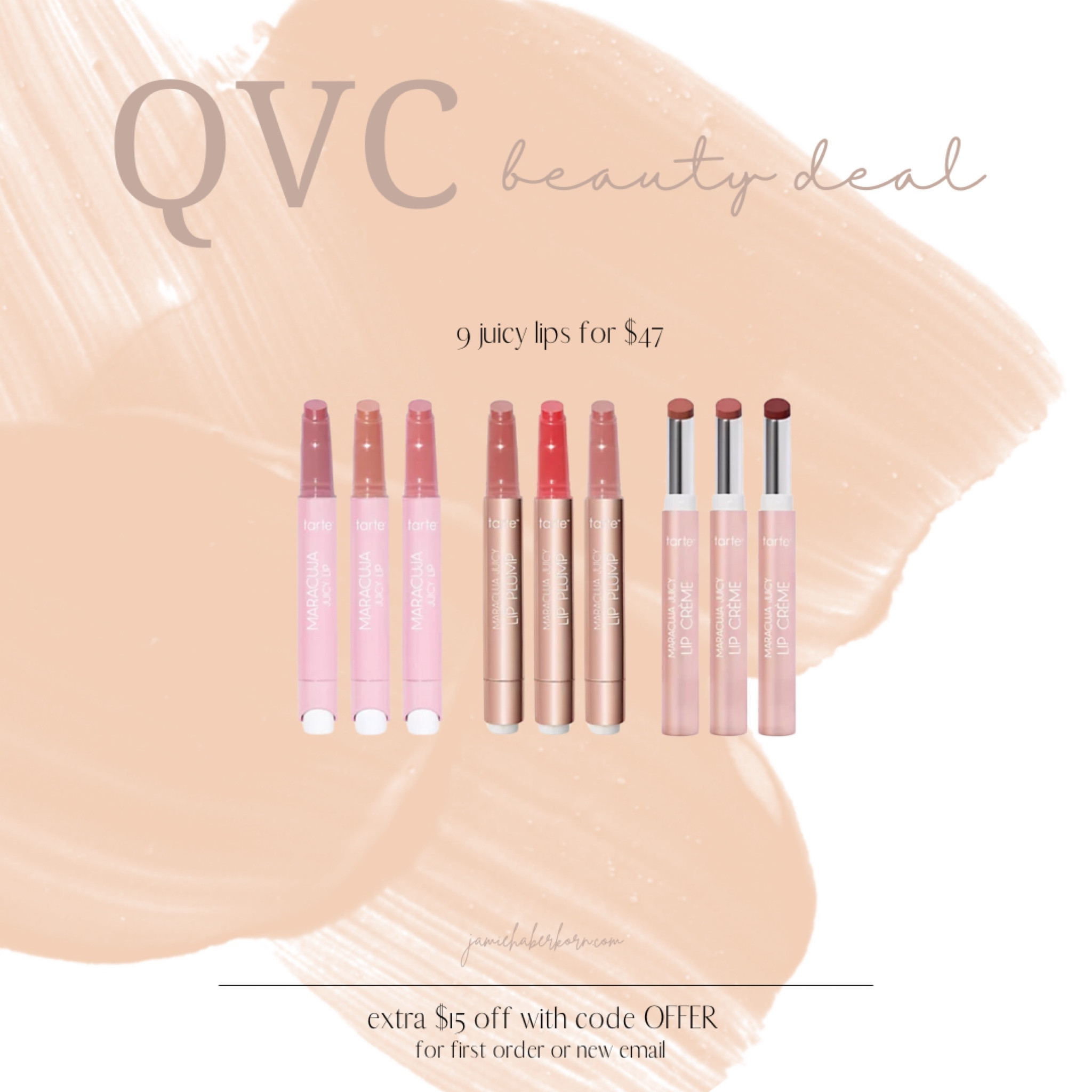 9 juicy lips for $47 - use code OFFER for $15 off at checkout (with new email) 


#tartecosmetics #juicylips #juicylipdeal #beautydeal #beautysale #cosmetics #lip

#LTKsalealert #LTKbeauty #LTKunder50