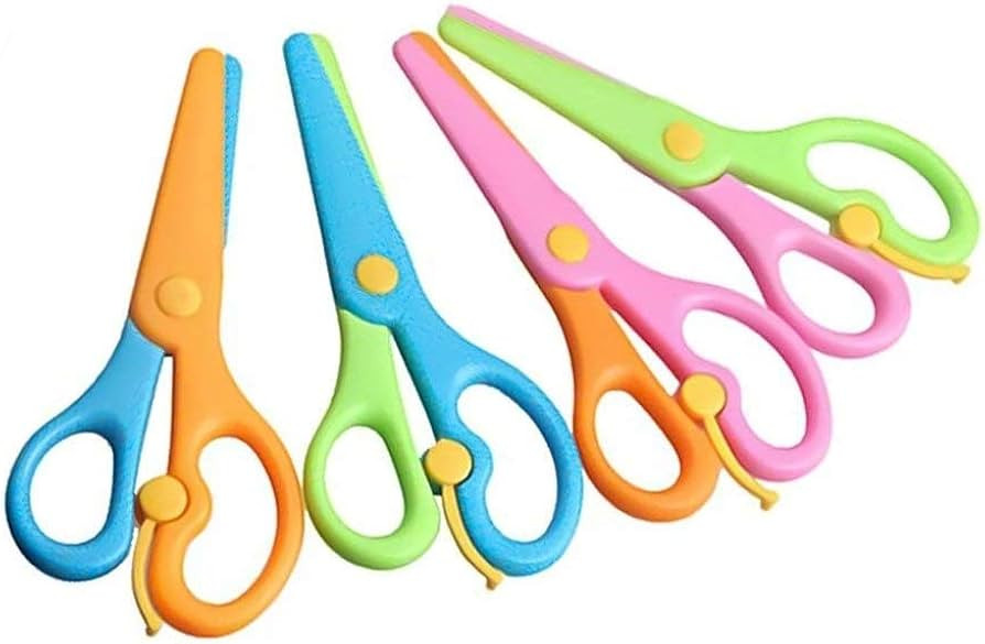 LovesTown Preschool Training Scissors,4Pcs Children Safety Pre-School Safety Scissors Art Craft S... | Amazon (US)