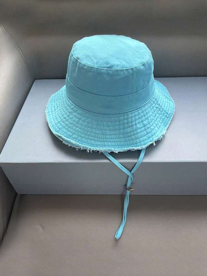 1pc Unisex Y2K Style Frayed Edge Bucket Hat For Outdoor Activities, Sun Protection And Daily Wear | SHEIN